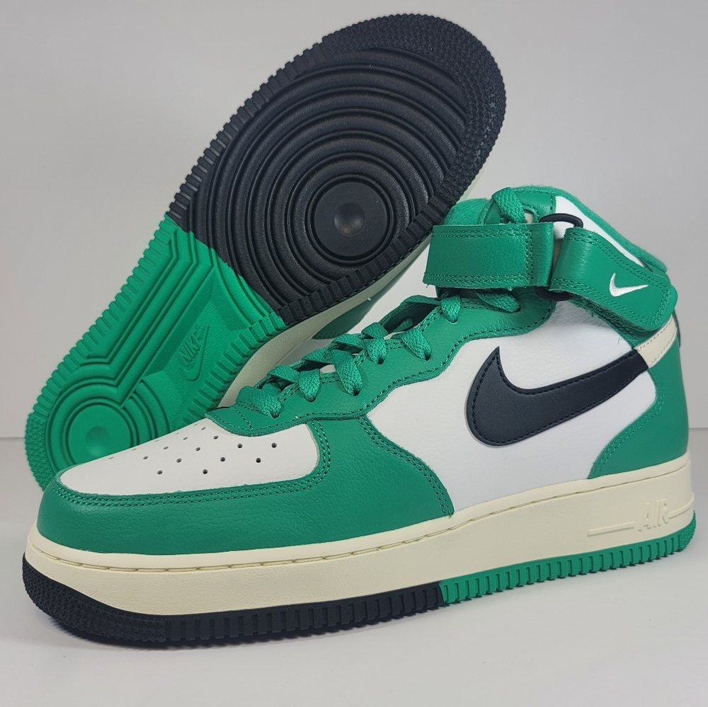 Nike Air Force 1 Mid 07 Split Remix Green White Black Men’s 10 Shoes DZ2554-100